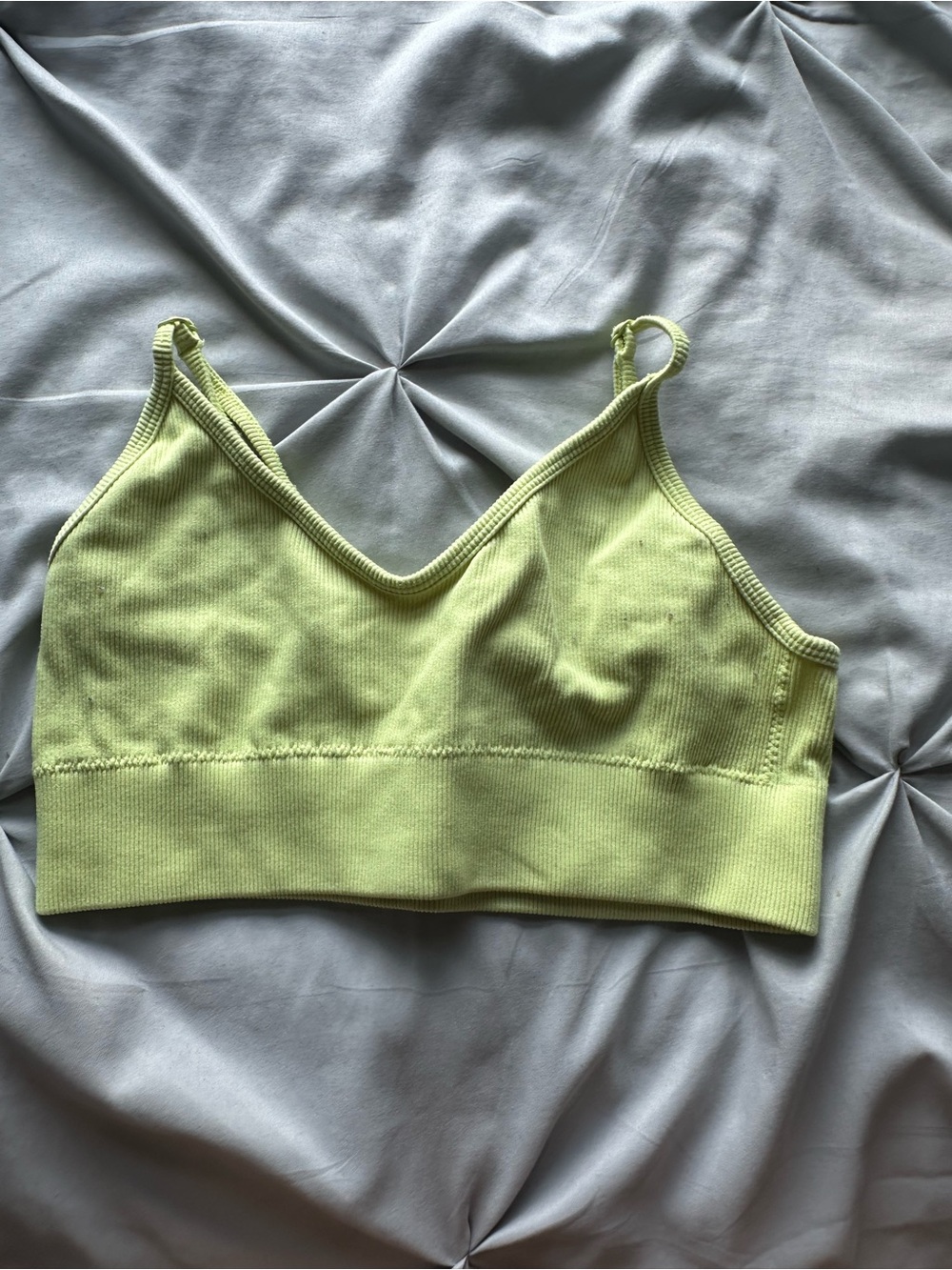 Garage Light Lime Ribbed Bralette
